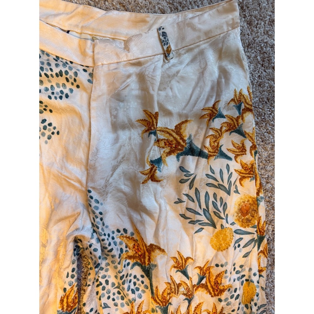 Agua by Agua Bendita Florecer Capullo Floral Wide Leg Trousers Cream Large NWT - Picture 5 of 12